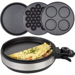 Multi Baker Deluxe - Aparato eléctrico con control de temperatura, 3 sartenes intercambiables para asar, hornear o hacer postres - Queso a la parrilla, tortillas, pizza personal, takoyaki, sándwiches, cake pops y más, gran regalo