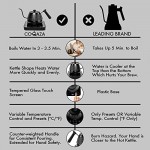 Hervidor eléctrico de cuello de cisne, control de temperatura variable y ajustes preestablecidos, hervidor de agua para café y té, hervidor de agua eléctrico de acero inoxidable, calentamiento rápido, hervidor de té negro, base de vidrio Hervidor eléctrico de cuello de cisne, control de temperatura variable y ajustes preestablecidos, hervidor de agua para café y té, hervidor de agua eléctrico de acero inoxidable, calentamiento rápido, hervidor de té negro, base de vidrio