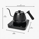 Hervidor eléctrico de cuello de cisne, control de temperatura variable y ajustes preestablecidos, hervidor de agua para café y té, hervidor de agua eléctrico de acero inoxidable, calentamiento rápido, hervidor de té negro, base de vidrio Hervidor eléctrico de cuello de cisne, control de temperatura variable y ajustes preestablecidos, hervidor de agua para café y té, hervidor de agua eléctrico de acero inoxidable, calentamiento rápido, hervidor de té negro, base de vidrio
