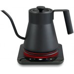 Baristan Hervidor eléctrico de cuello de cisne con control de temperatura preciso, hervidor de café y tetera, acero inoxidable, calentamiento rápido de 1200 W, 1 litro, negro mate Baristan Hervidor eléctrico de cuello de cisne con control de temperatura preciso, hervidor de café y tetera, acero inoxidable, calentamiento rápido de 1200 W, 1 litro, negro mate