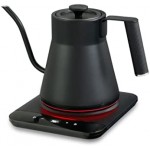 Baristan Hervidor eléctrico de cuello de cisne con control de temperatura preciso, hervidor de café y tetera, acero inoxidable, calentamiento rápido de 1200 W, 1 litro, negro mate Baristan Hervidor eléctrico de cuello de cisne con control de temperatura preciso, hervidor de café y tetera, acero inoxidable, calentamiento rápido de 1200 W, 1 litro, negro mate