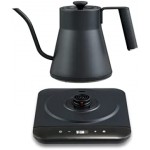 Baristan Hervidor eléctrico de cuello de cisne con control de temperatura preciso, hervidor de café y tetera, acero inoxidable, calentamiento rápido de 1200 W, 1 litro, negro mate Baristan Hervidor eléctrico de cuello de cisne con control de temperatura preciso, hervidor de café y tetera, acero inoxidable, calentamiento rápido de 1200 W, 1 litro, negro mate