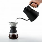 Baristan Hervidor eléctrico de cuello de cisne con control de temperatura preciso, hervidor de café y tetera, acero inoxidable, calentamiento rápido de 1200 W, 1 litro, negro mate Baristan Hervidor eléctrico de cuello de cisne con control de temperatura preciso, hervidor de café y tetera, acero inoxidable, calentamiento rápido de 1200 W, 1 litro, negro mate