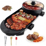 Parrilla eléctrica Hot Pot 2 en 1, Parrilla multifuncional sin humo Parrilla interior Teppanyaki/Shabu Shabu Pot con divisor - Contral de temperatura dual separada, Sartén antiadherente Capacidad para barbacoa para 2-12 personas, 110V Parrilla eléctrica Hot Pot 2 en 1, Parrilla multifuncional sin humo Parrilla interior Teppanyaki/Shabu Shabu Pot con divisor - Contral de temperatura dual separada, Sartén antiadherente Capacidad para barbacoa para 2-12 personas, 110V