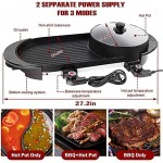 Parrilla eléctrica Hot Pot 2 en 1, Parrilla multifuncional sin humo Parrilla interior Teppanyaki/Shabu Shabu Pot con divisor - Contral de temperatura dual separada, Sartén antiadherente Capacidad para barbacoa para 2-12 personas, 110V Parrilla eléctrica Hot Pot 2 en 1, Parrilla multifuncional sin humo Parrilla interior Teppanyaki/Shabu Shabu Pot con divisor - Contral de temperatura dual separada, Sartén antiadherente Capacidad para barbacoa para 2-12 personas, 110V