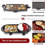 Parrilla eléctrica Hot Pot 2 en 1, Parrilla multifuncional sin humo Parrilla interior Teppanyaki/Shabu Shabu Pot con divisor - Contral de temperatura dual separada, Sartén antiadherente Capacidad para barbacoa para 2-12 personas, 110V Parrilla eléctrica Hot Pot 2 en 1, Parrilla multifuncional sin humo Parrilla interior Teppanyaki/Shabu Shabu Pot con divisor - Contral de temperatura dual separada, Sartén antiadherente Capacidad para barbacoa para 2-12 personas, 110V