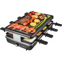 Parrilla de mesa, Parrilla de barbacoa coreana Raclette de queso interior eléctrica, Superficie antiadherente extraíble, Control de temperatura y Apto para lavavajillas, 1200W