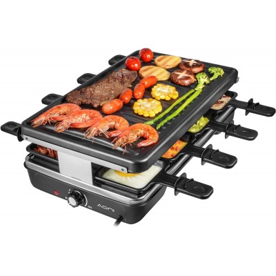 Parrilla de mesa, Parrilla de barbacoa coreana Raclette de queso interior eléctrica, Superficie antiadherente extraíble, Control de temperatura y Apto para lavavajillas, 1200W