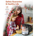 Hervidor de agua caliente eléctrico, Milin Tea Kettle Electric con control de temperatura, 1500W Hervidor eléctrico con pantalla LED 1.7L / 8 tazas, Caldera de agua sin BPA Apagado automático y anti-secado