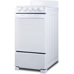 RE203W Estufa eléctrica de 20", 4 elementos en espiral, color blanco, capacidad del horno de 2,3 pies cúbicos, luces indicadoras encendidas para el horno y los elementos