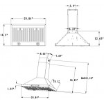 Campana extractora de montaje en pared de 30 pulgadas 800CFM, con motor de CC, campana de ventilación de acero inoxidable con ventilador de escape de 6 velocidades, convertible a con y sin conducto